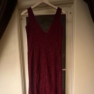 Burgundy Monique llhuirier gown